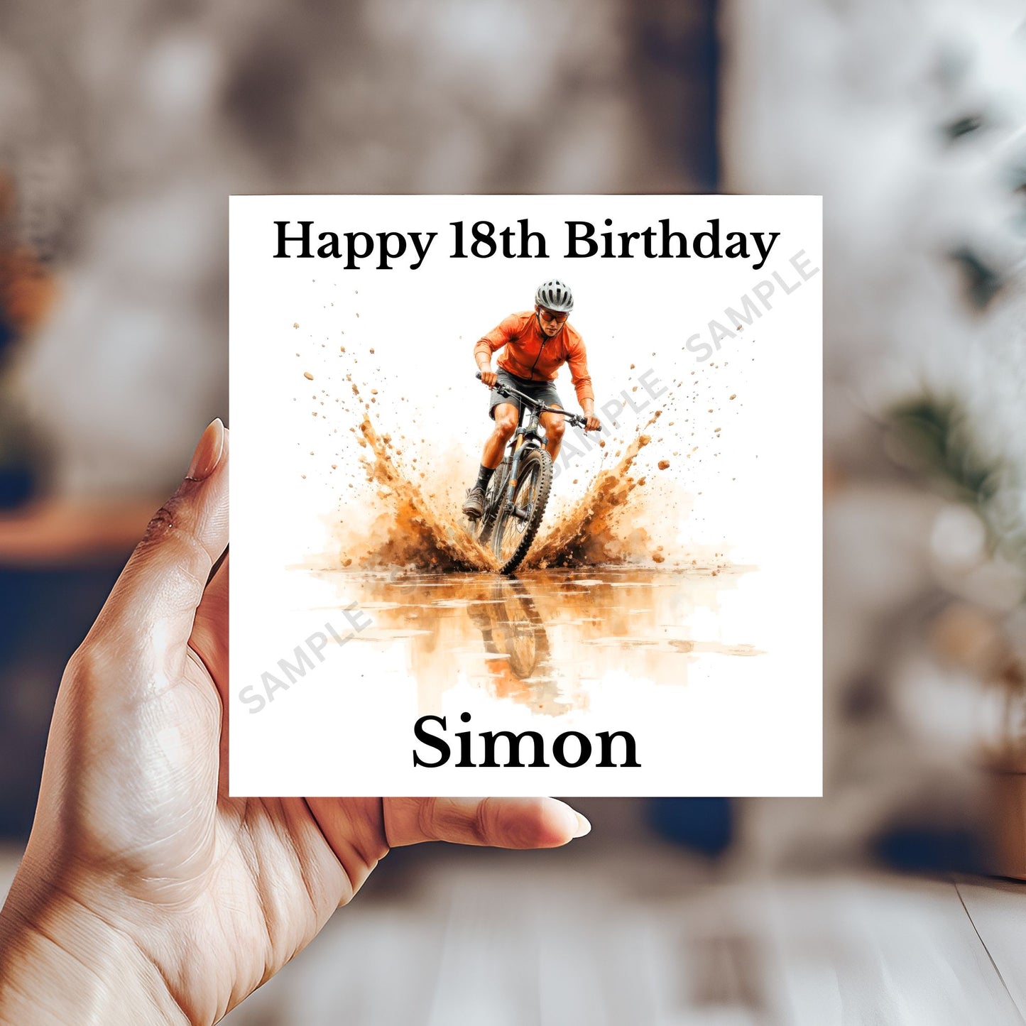 Mountain Bike Personalised Birthday Card #1