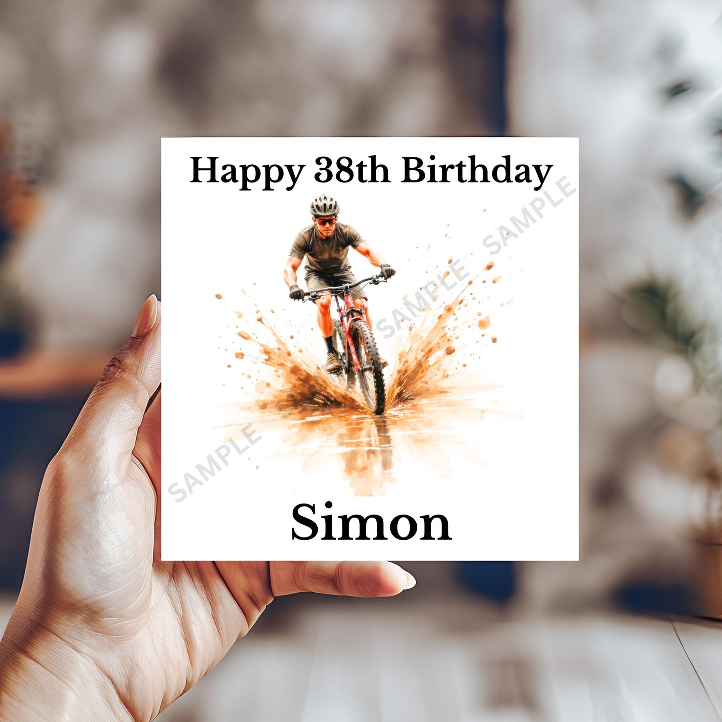 Mountain Bike Personalised Birthday Card #3