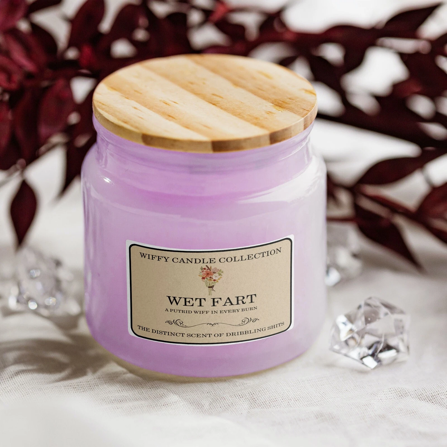 Wet Fart Funny Candle Label Pack Of 2 (Candle Not Supplied)