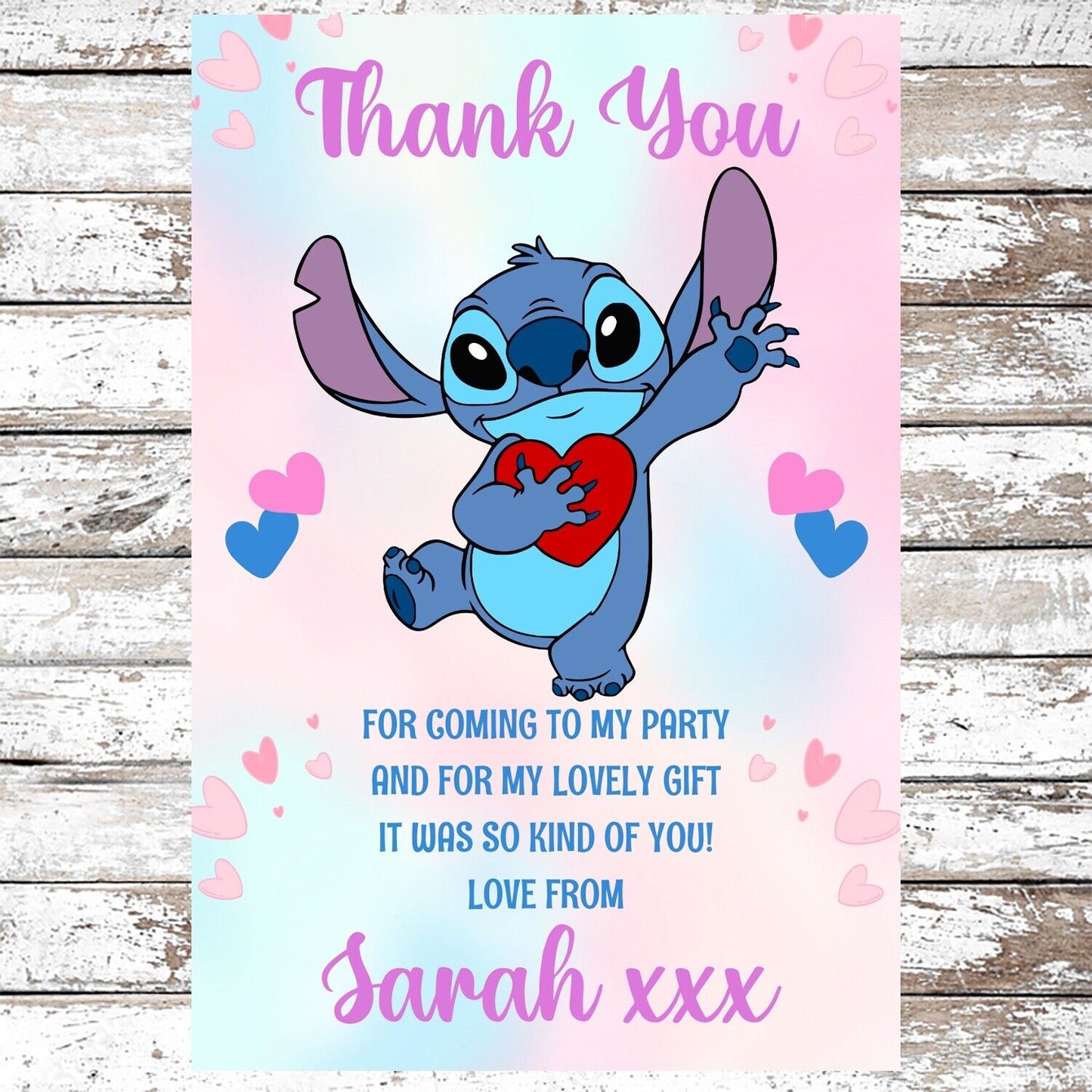 10 Personalised Stitch Thank You Cards With Envelopes