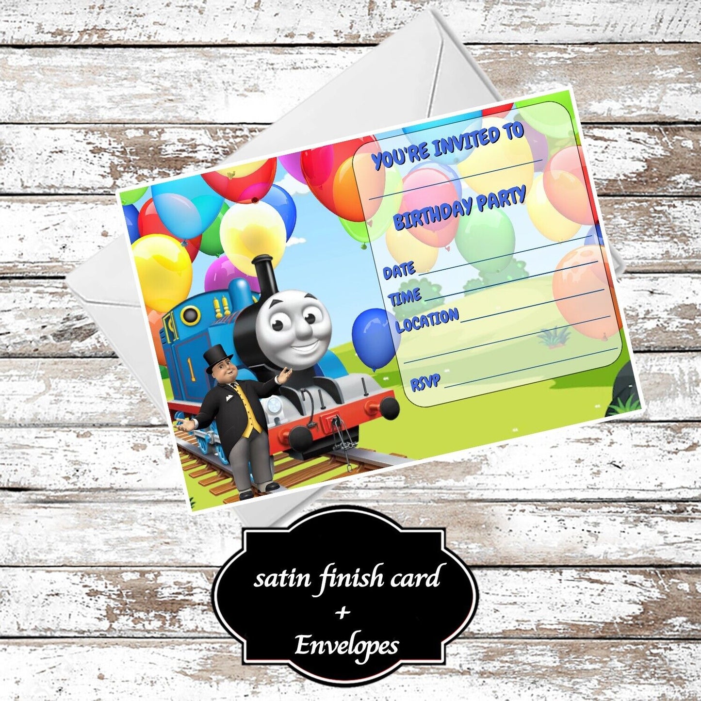 10 Thomas The Tank Engine Birthday Party Invitations With Envelopes