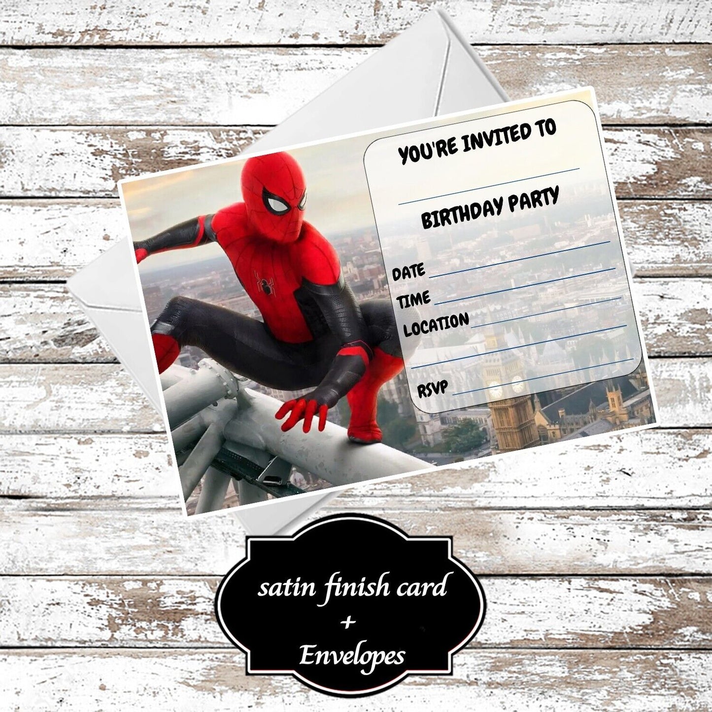 10 Cool Spiderman Birthday Party Invitations With Envelopes