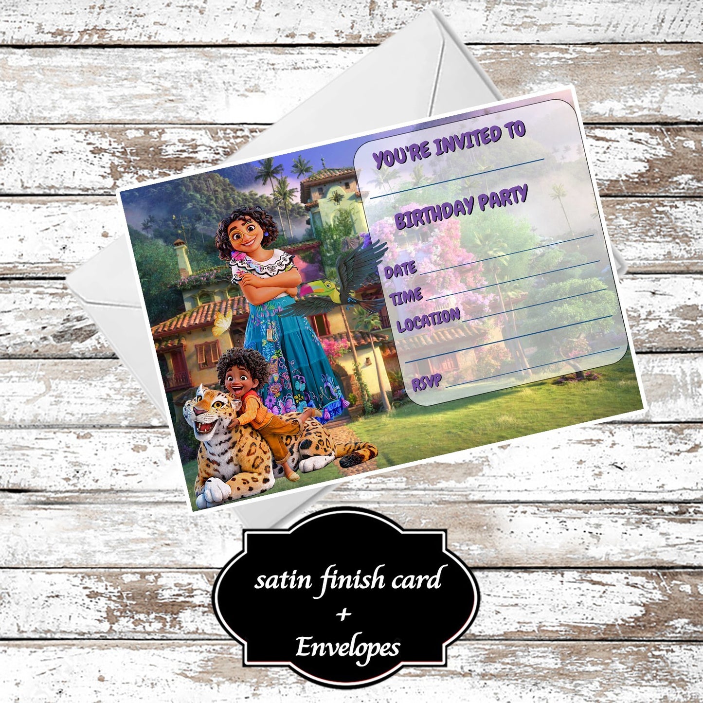 10 Mirabel Encanto Birthday Party Invitations With Envelopes