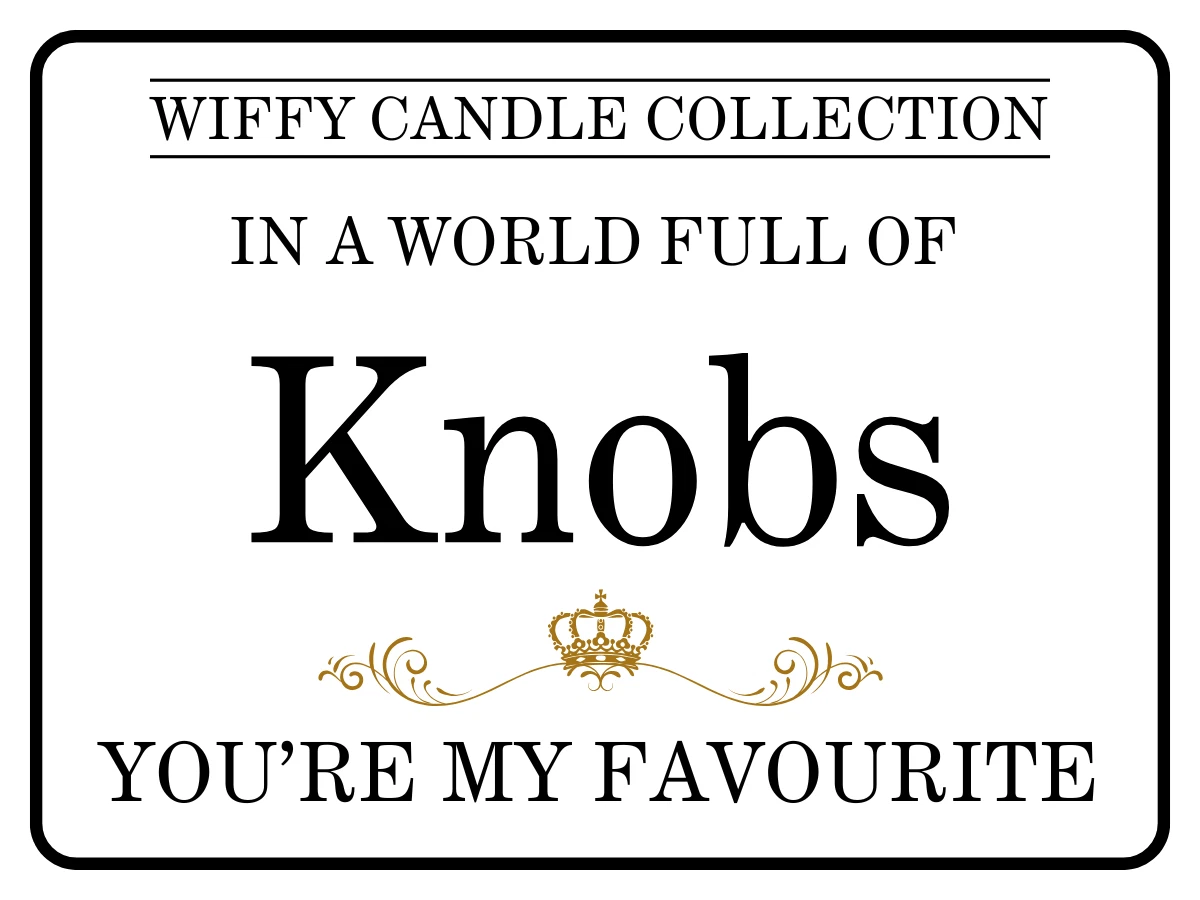 Knob Funny Candle Label Pack Of 2 (Candle Not Supplied)