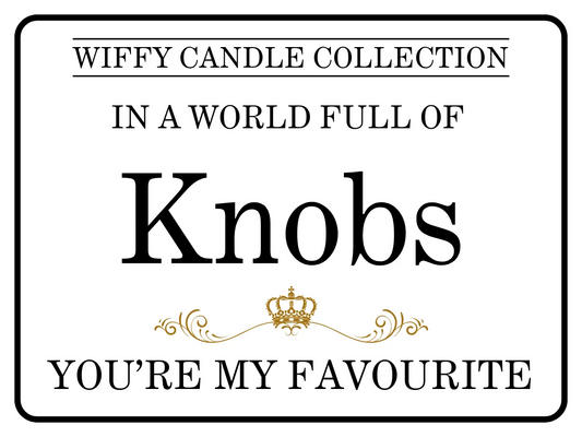 Knob Funny Candle Label Pack Of 2 (Candle Not Supplied)