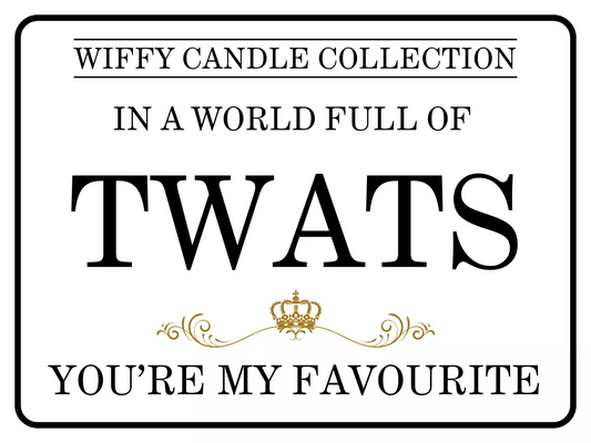 Twat Funny Candle Label Pack Of 2 (Candle Not Supplied)