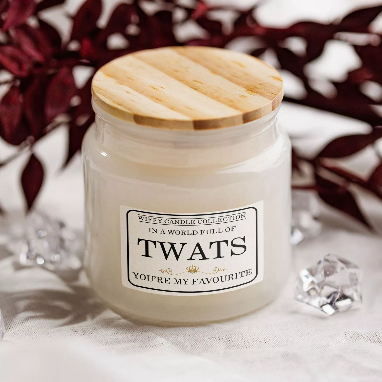 Twat Funny Candle Label Pack Of 2 (Candle Not Supplied)