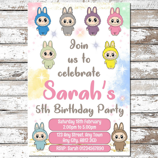 10 Personalised Monster Party Invitations With Envelopes