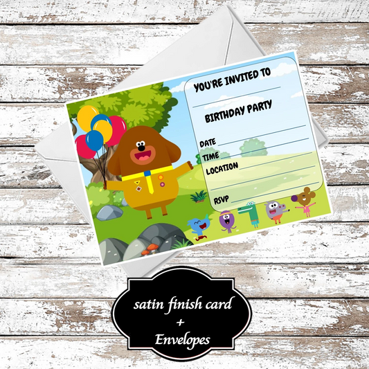 10 Hey Duggee Party Invitations With Envelopes