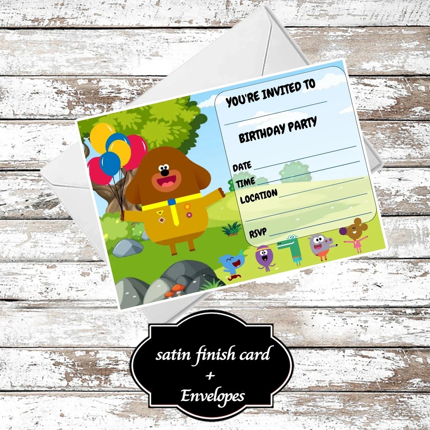 10 Hey Duggee Party Invitations With Envelopes