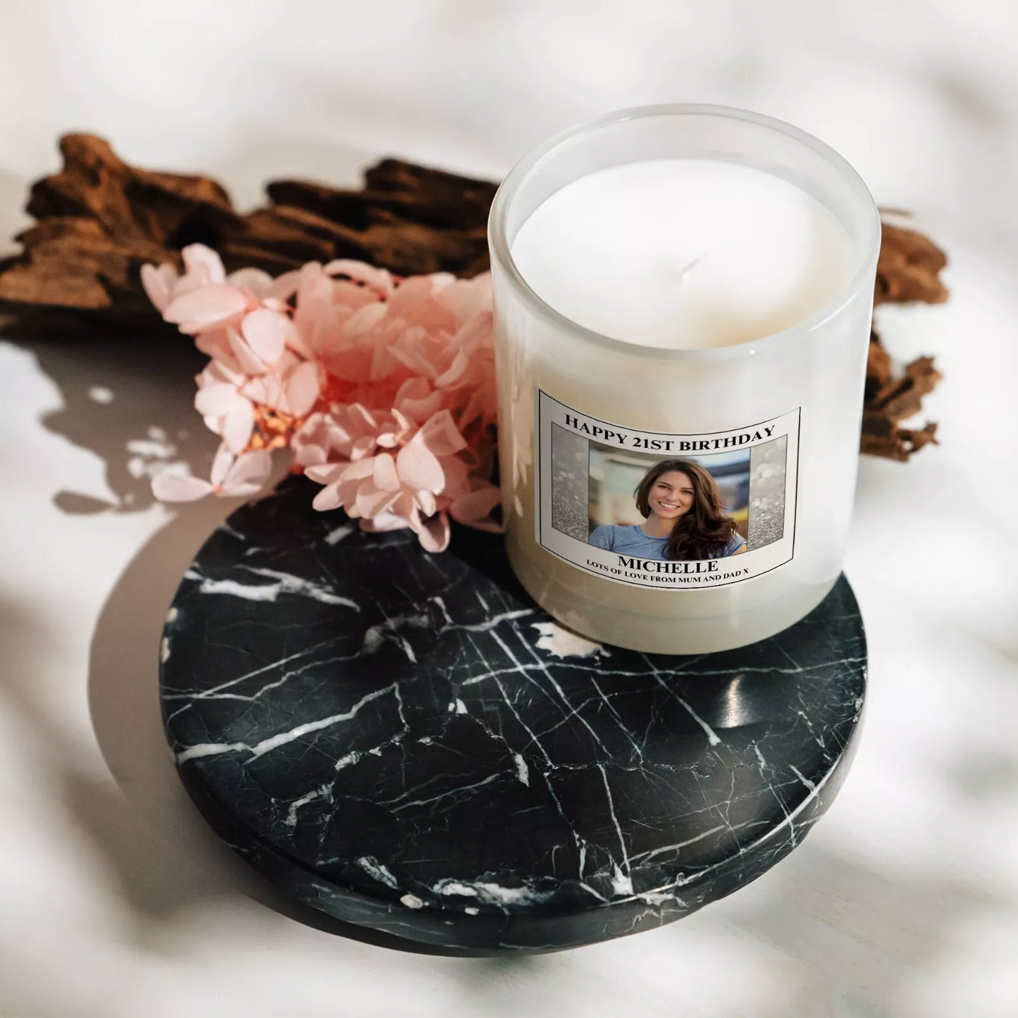 Personalised Birthday Photo Candle Label Pack Of 2 (Candle Not Supplied)