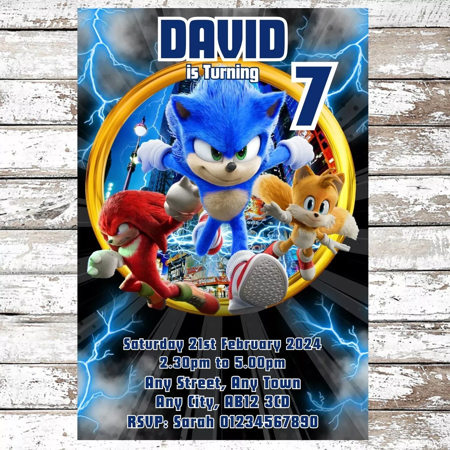 10 Personalised Sonic The Hedgehog Party Invitations With Envelopes