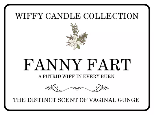 Fanny Fart Funny Candle Label Pack Of 2 (Candle Not Supplied)