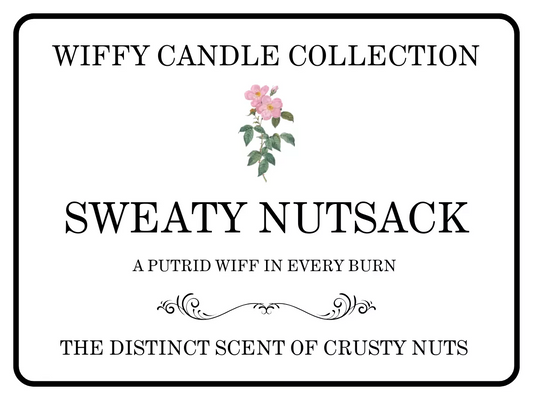 Sweaty Nutsack Funny Candle Label Pack Of 2 (Candle Not Supplied)