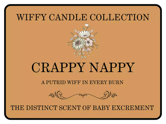 Crappy Nappy Funny Candle Label Pack Of 2 (Candle Not Supplied)