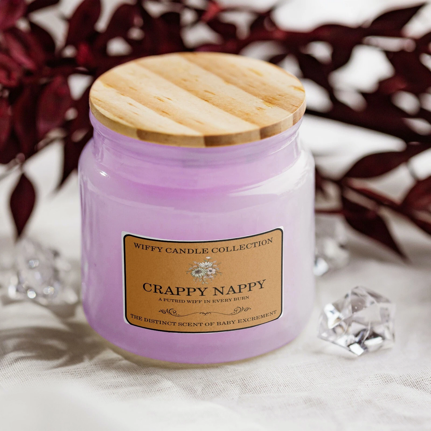 Crappy Nappy Funny Candle Label Pack Of 2 (Candle Not Supplied)