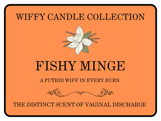 Fishy Minge Funny Candle Label Pack Of 2 (Candle Not Supplied)