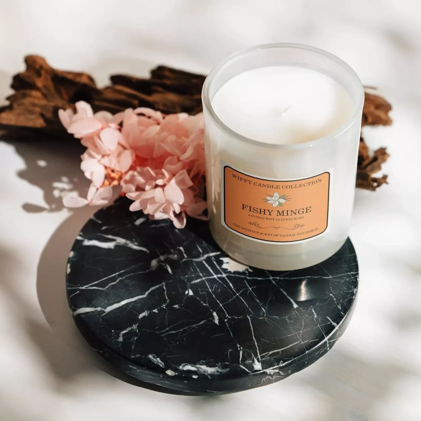 Fishy Minge Funny Candle Label Pack Of 2 (Candle Not Supplied)