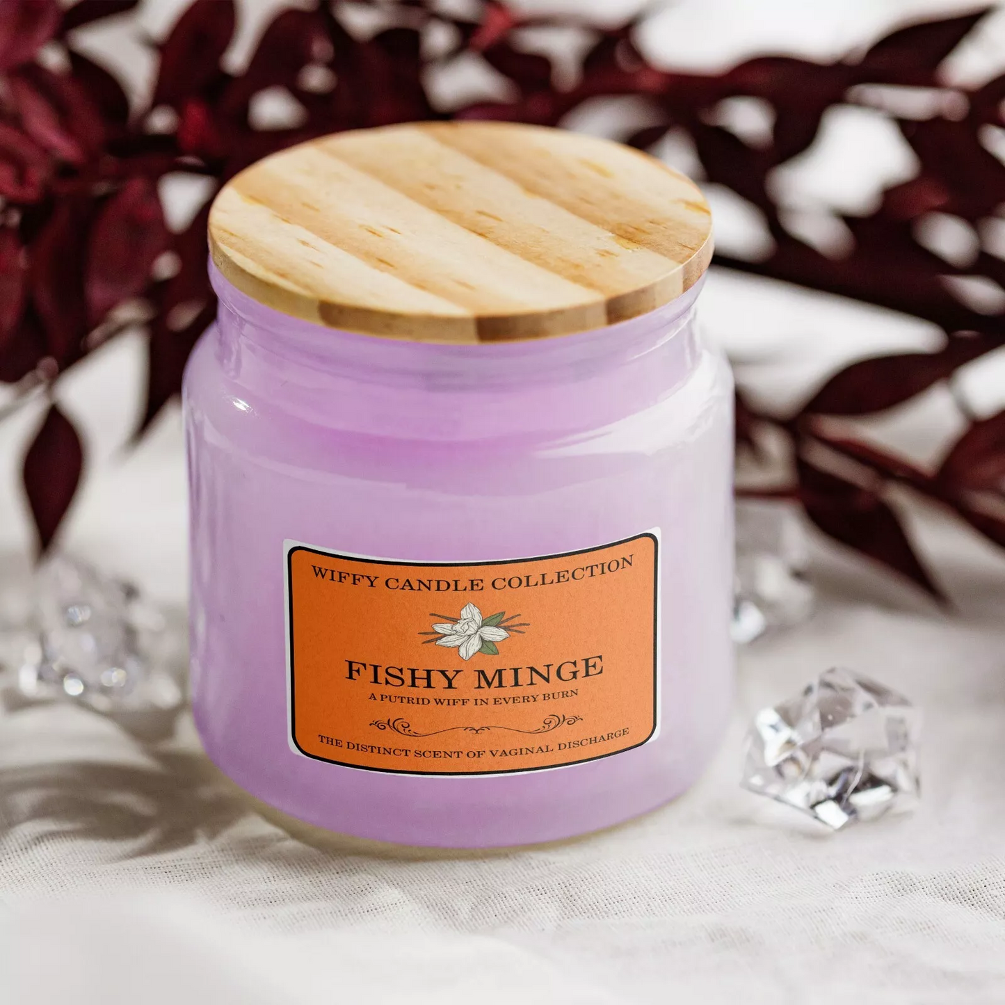 Fishy Minge Funny Candle Label Pack Of 2 (Candle Not Supplied)