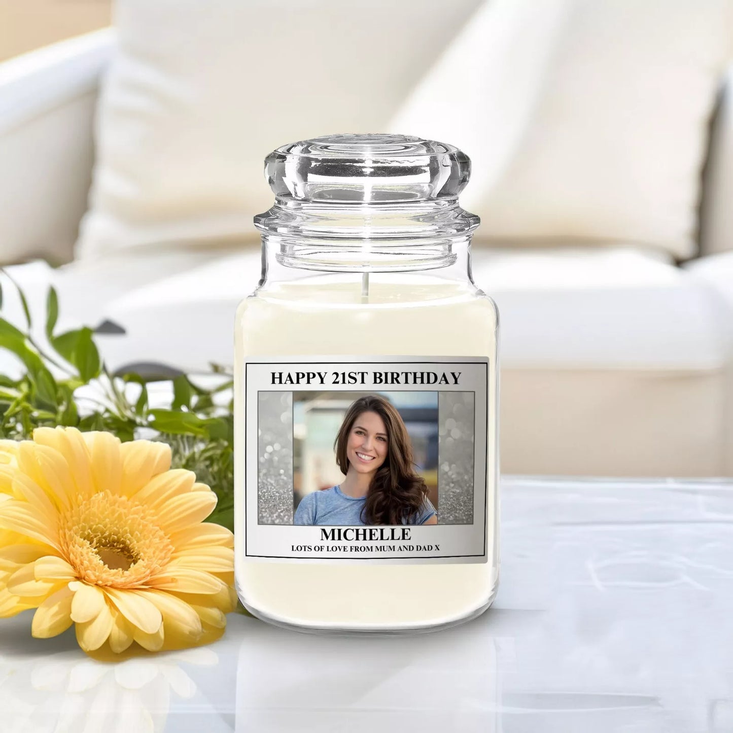 Personalised Birthday Photo Candle Label Pack Of 2 (Candle Not Supplied)