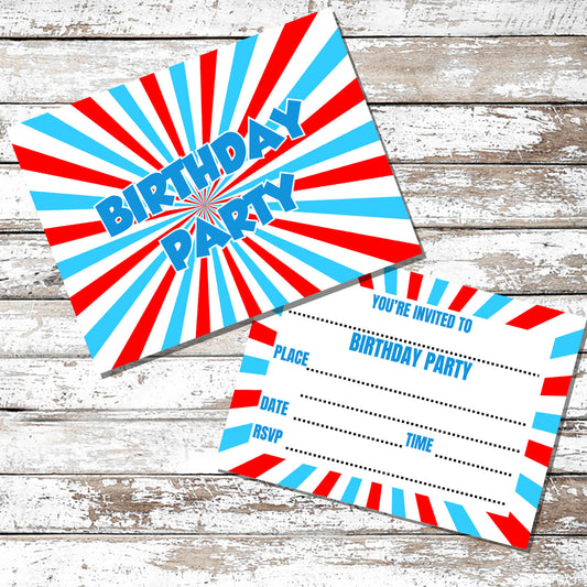Pack Of 20 Happy Birthday Party Invitations With Envelopes