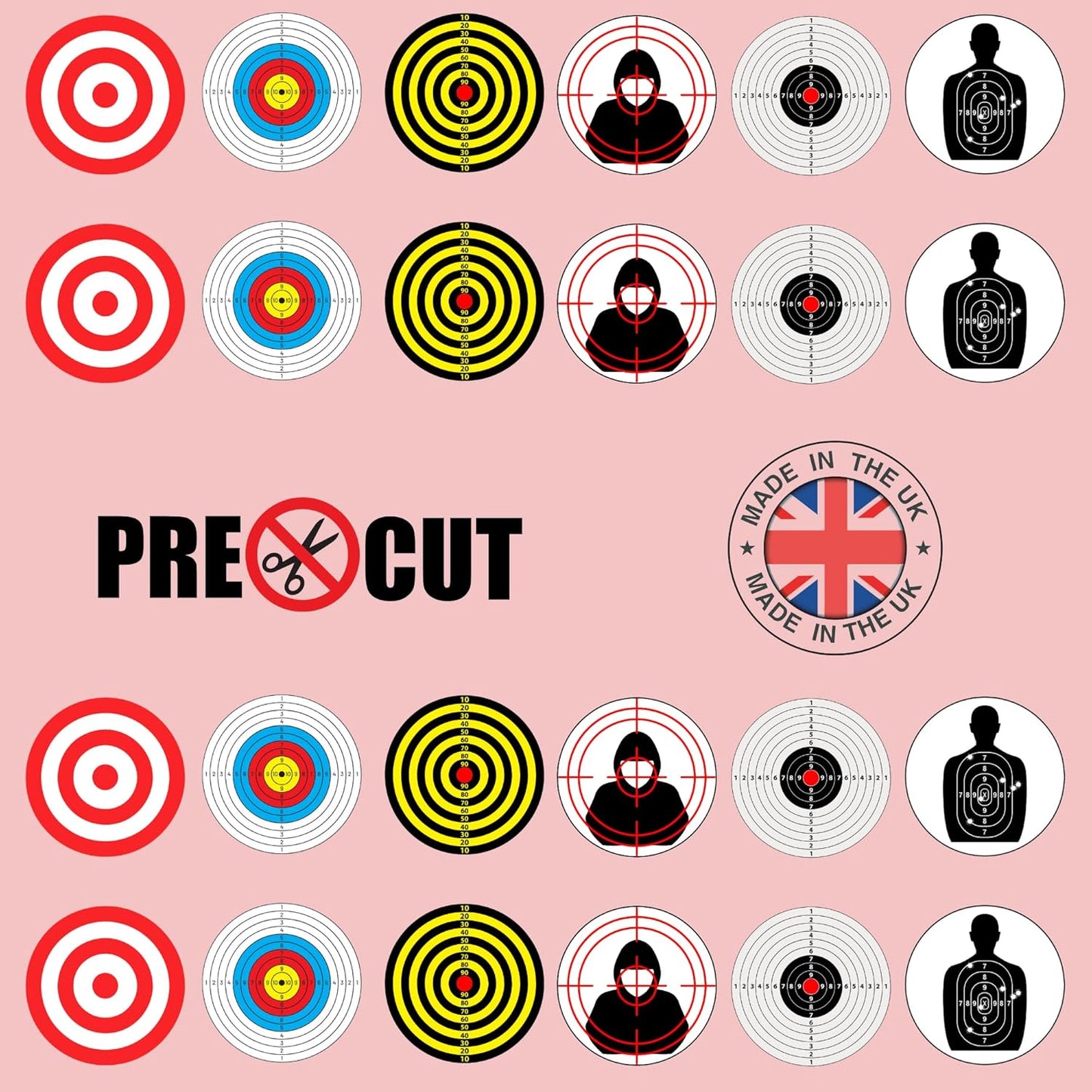 Target Shooting Practice Pre-Cut Edible Wafer Cupcake Toppers Pack Of 24
