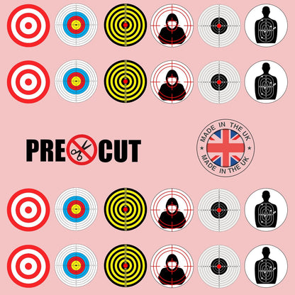 Target Shooting Practice Pre-Cut Edible Wafer Cupcake Toppers Pack Of 24