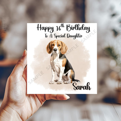 Beagle Dog Personalised Birthday Card
