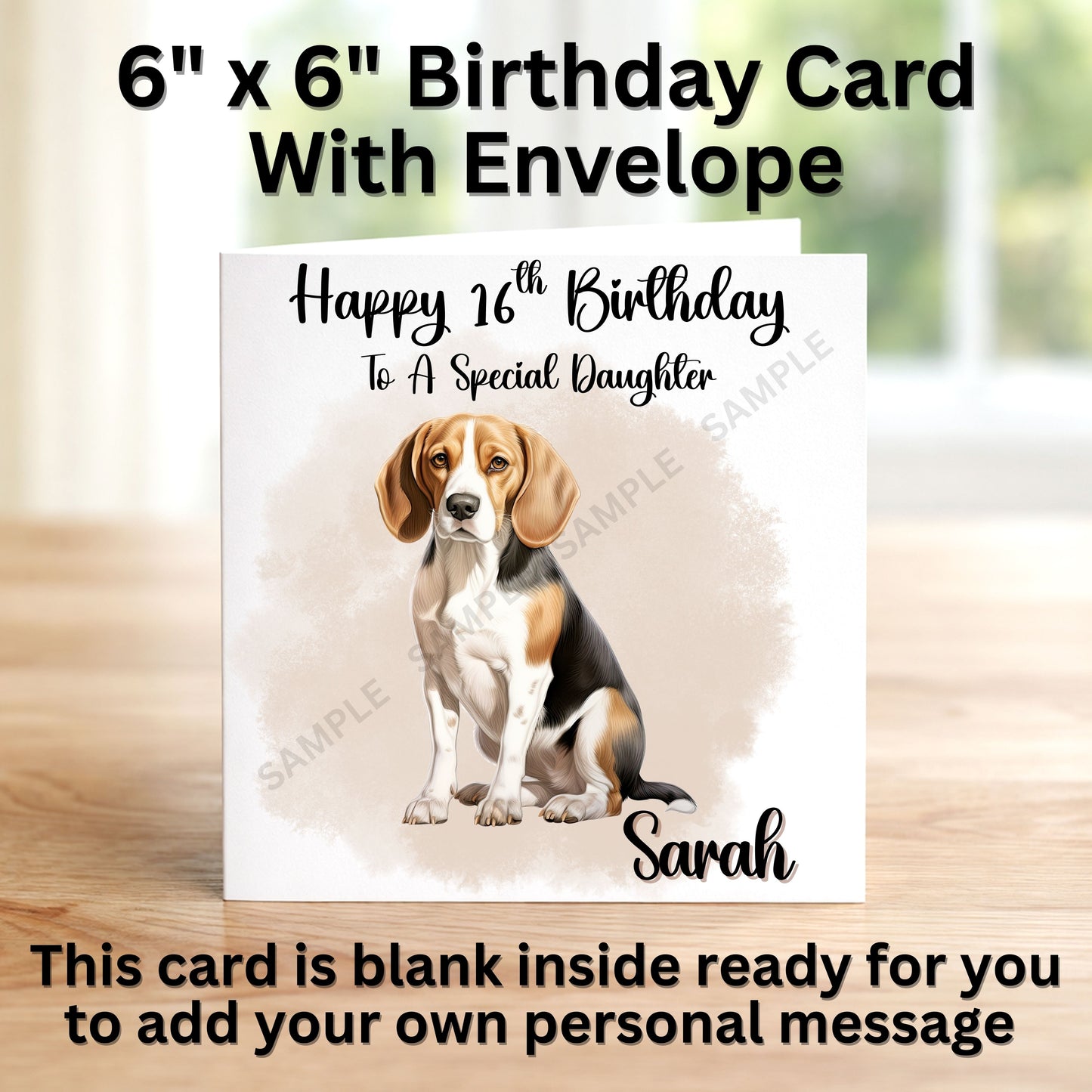 Beagle Dog Personalised Birthday Card