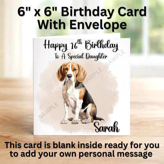 Beagle Dog Personalised Birthday Card
