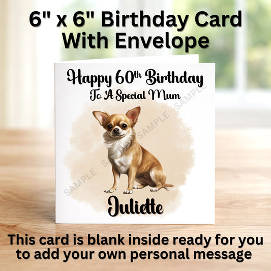 Chihuahua Dog Personalised Birthday Card