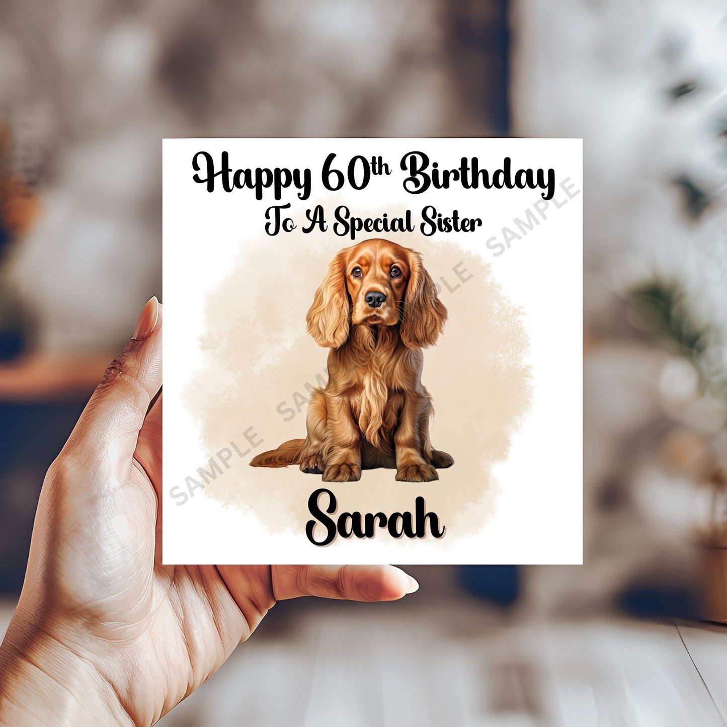 Cocker Spaniel Dog Personalised Birthday Card