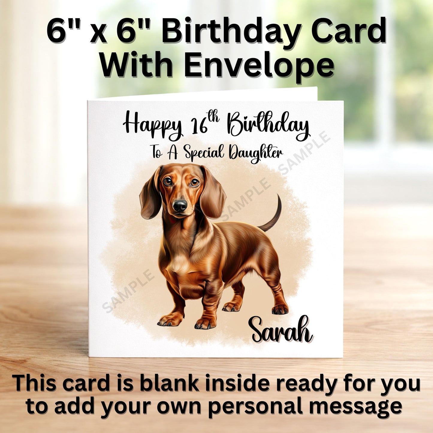 Dachshund Dog Personalised Birthday Card