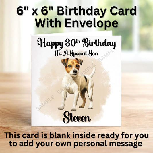 Jack Russell Dog Personalised Birthday Card