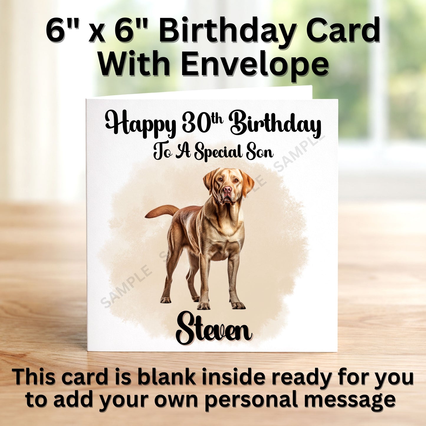 Labrador Dog Personalised Birthday Card