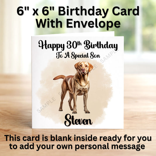 Labrador Dog Personalised Birthday Card