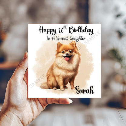 Pomeranian Dog Personalised Birthday Card