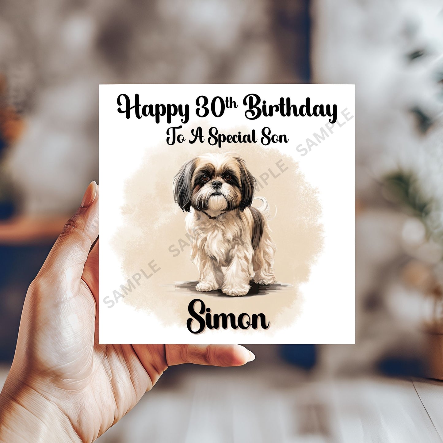 Shih Tzu Dog Personalised Birthday Card