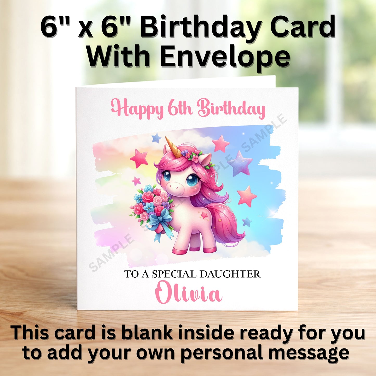 Magical Unicorn Personalised Birthday Card
