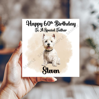 West Highland Terrier Dog Personalised Birthday Card