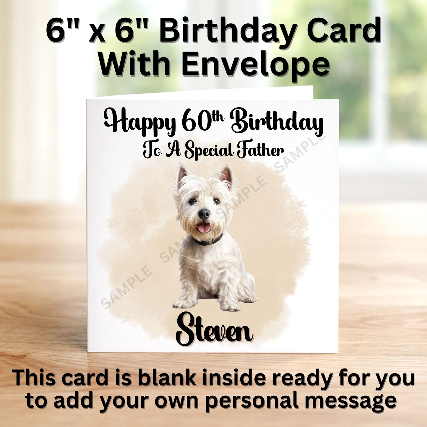West Highland Terrier Dog Personalised Birthday Card