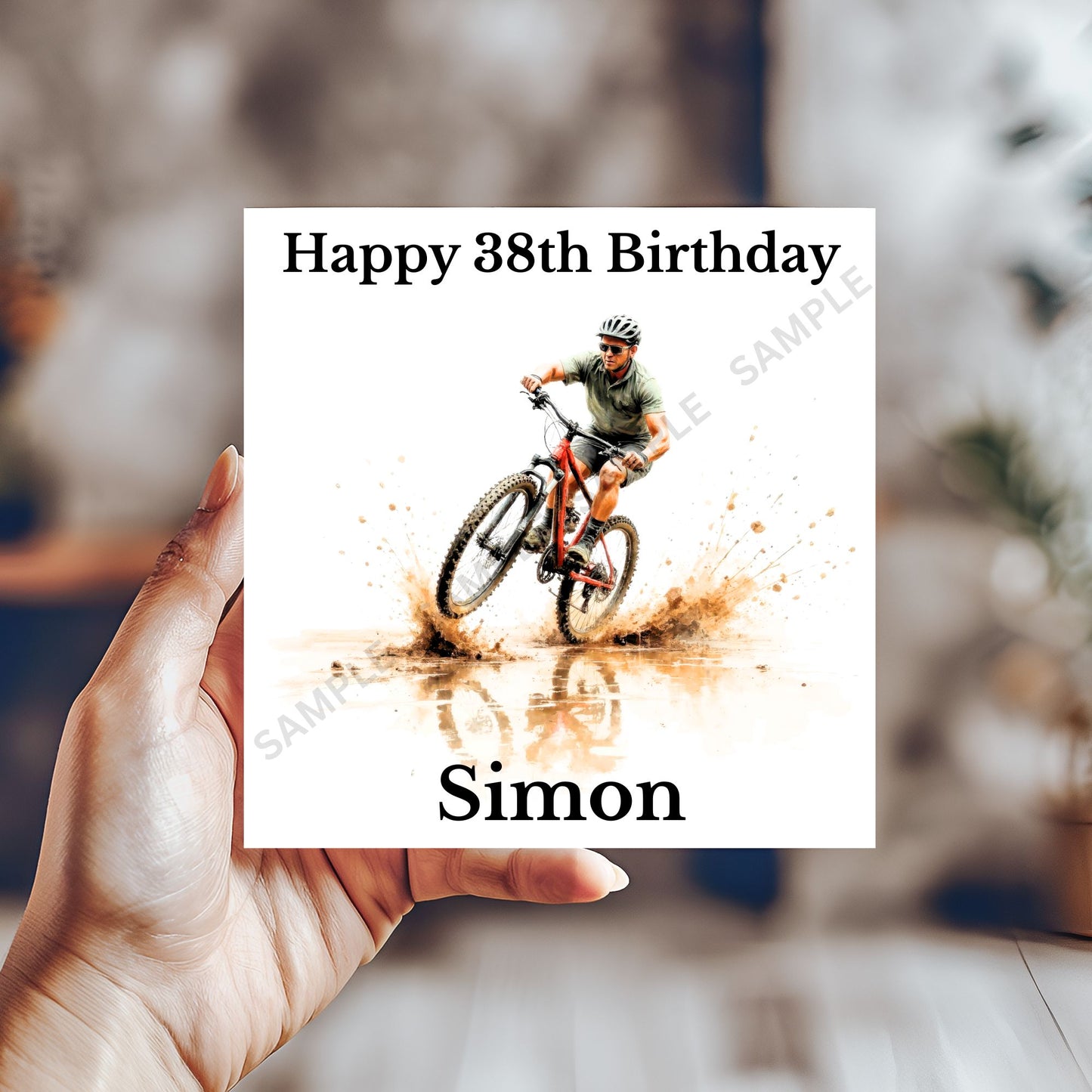 Mountain Bike Personalised Birthday Card #2