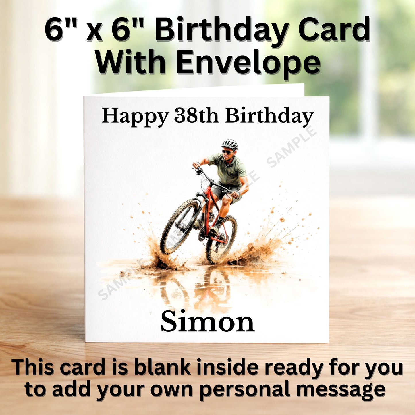 Mountain Bike Personalised Birthday Card #2