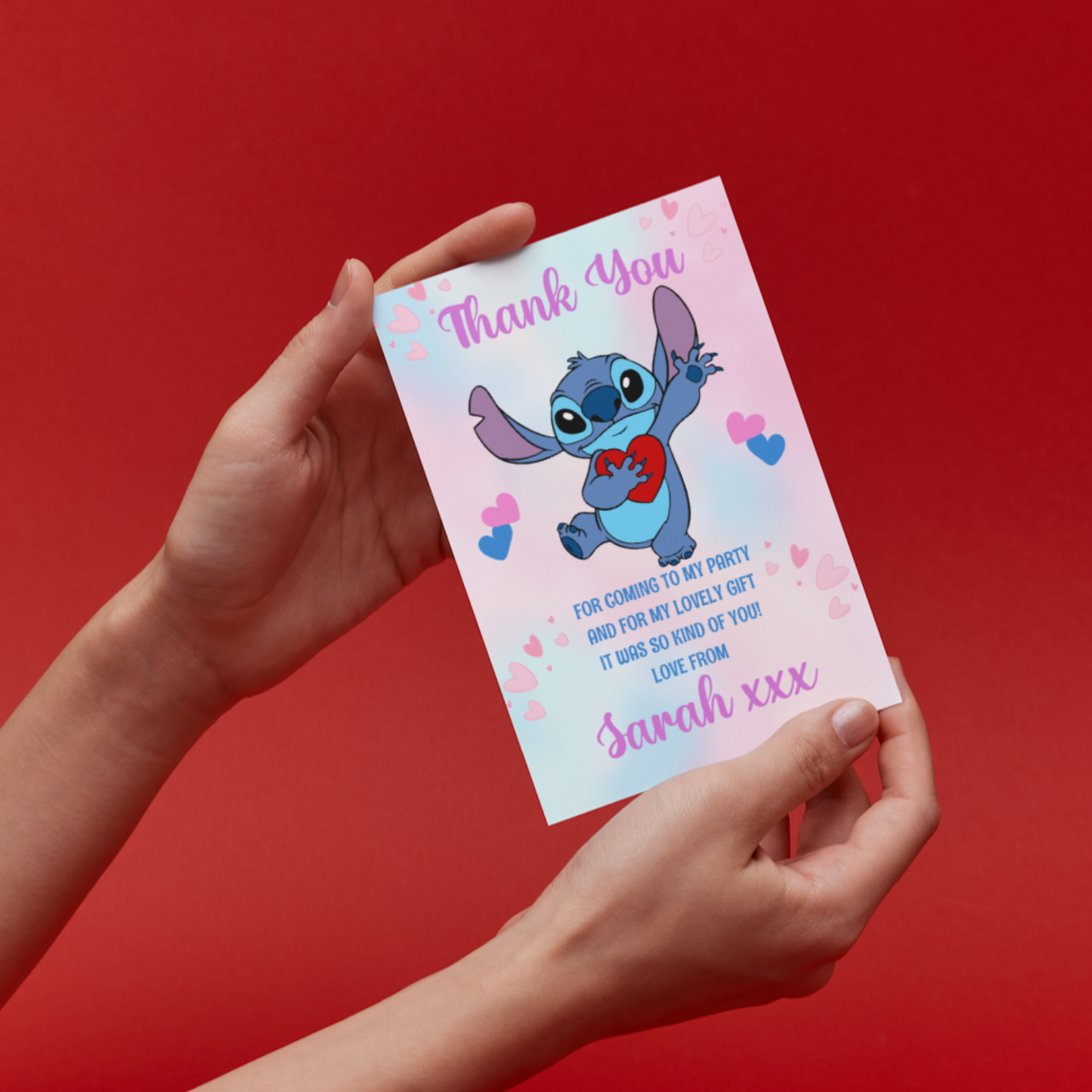 10 Personalised Stitch Thank You Cards With Envelopes