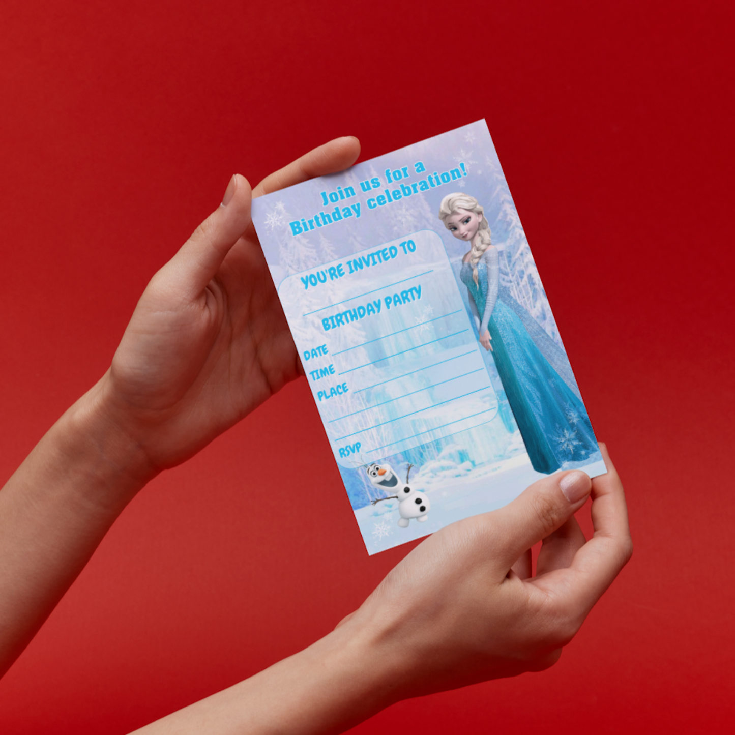 10 Elsa Frozen Birthday Party Invitations With Envelopes