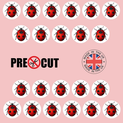 Ladybird Pre-Cut Edible Wafer Cupcake Toppers Pack Of 22