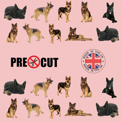 German Shepherd Dog Pre-Cut Edible Wafer Cupcake Toppers Pack Of 20