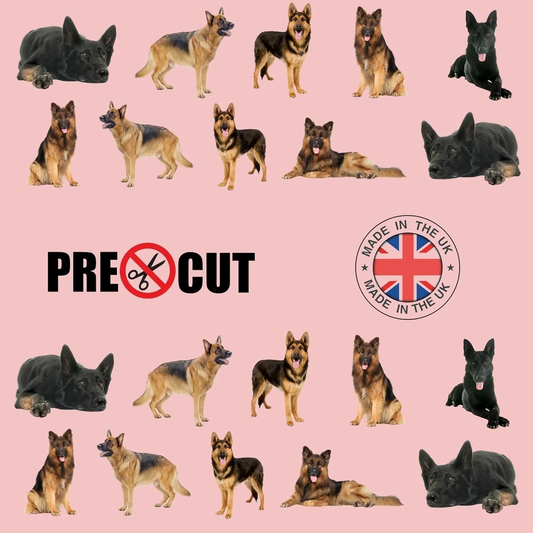 German Shepherd Dog Pre-Cut Edible Wafer Cupcake Toppers Pack Of 20