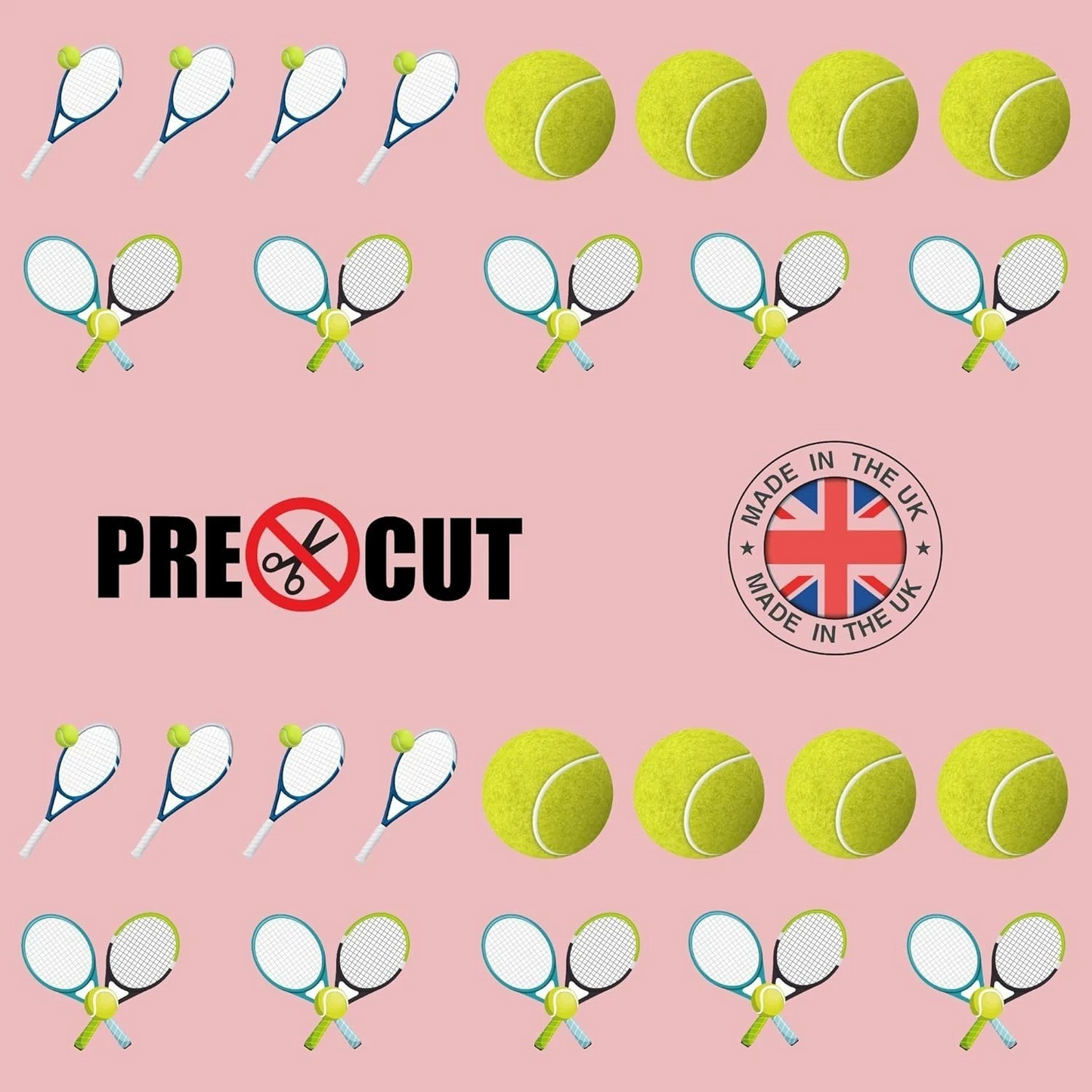 Tennis Racket & Ball Pre-Cut Edible Wafer Cupcake Toppers Pack Of 26