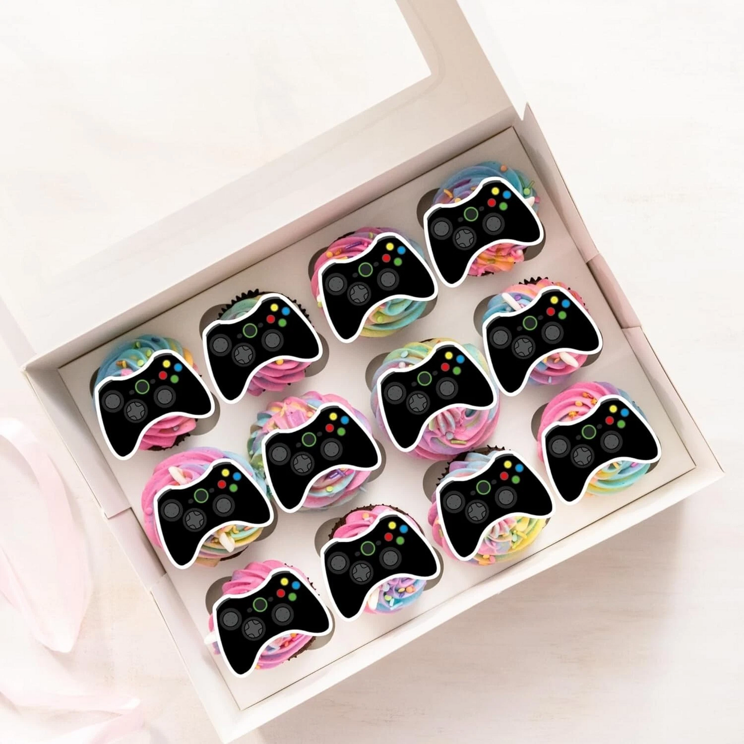 Gaming Controller Pre-Cut Edible Wafer Cupcake Toppers Pack Of 24